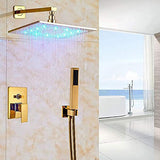 showerhead system rain head shower handheld set complete led waterfall heads light rainfall square Double-Function Valve and Brass Handheld Shower Rain Shower System remote controller light bathroom set remote control color change Bathroom Shower Set