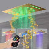 Cascada LED shower displaying red ambient lighting during use