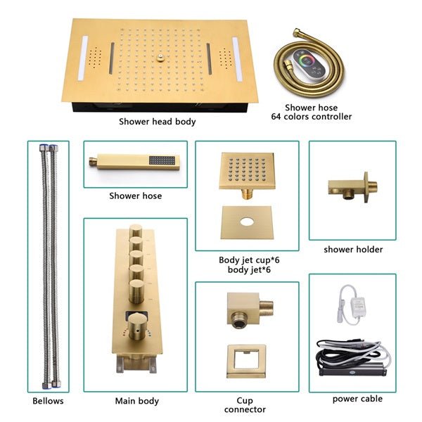 15"x23" Palermo Digital LED Music Shower System By Cascada Showers - Cascada Showers