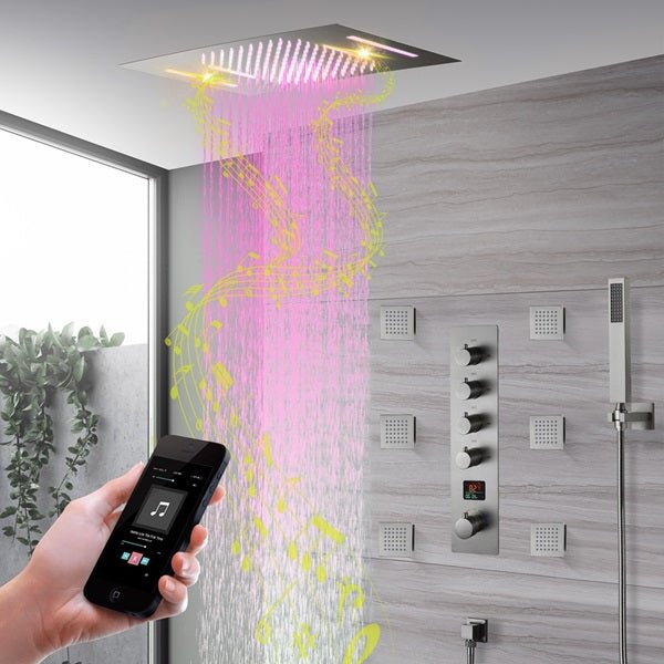 15"x23" Trento Digital LED Shower System By Cascada Showers - Cascada Showers
