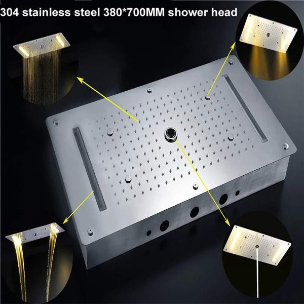 Smart LED shower system compatible with Alexa and Google Assistant