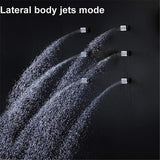 Luxury shower system with 15x28 LED head and body jets