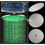 showerhead system rain head shower with handheld sets complete led faucet faucet waterfall head light rainfall spout hand holder hose remote controller lights held bathroom set control color change metal wall mount rainfall waterfall Hand Shower Mode Cascada Luxury 16" Square Ceiling Mounted Thermostatic Rainfall LED Shower With Body Jets Automated LED Light RGB Color - Stainless Steel shower head, thermostatic shower, rain shower, rain shower faucet, shower head sets for bathroom