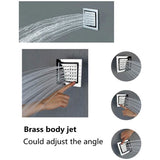 showerhead system rain head shower with handheld sets complete led faucet faucet waterfall head light rainfall spout hand holder hose remote controller lights held bathroom set control color change metal wall mount rainfall waterfall Hand Shower Mode Cascada Luxury 16" Square Ceiling Mounted Thermostatic Rainfall LED Shower With Body Jets Automated LED Light RGB Color - Stainless Steel shower head, thermostatic shower, rain shower, rain shower faucet, shower head sets for bathroom