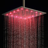 Cascada Luxury Bathroom Shower Set Rainfall LED Shower Head, Double-Function Valve, and Brass Handheld Shower showerhead system rain head shower handheld set complete led waterfall heads light rainfall square Double-Function Valve and Brass Handheld Shower Rain Shower System remote controller light bathroom set remote control color change Bathroom Shower Set