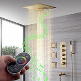16” Square LED Music shower system - Cascada Showers