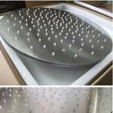 16" Stainless Steel Ceiling Mount Round Rainfall LED Shower Head - Cascada Showers
