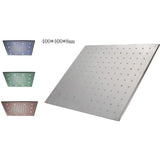16" Stainless Steel Ceiling Mount Square Rainfall LED Shower Head - Cascada Showers