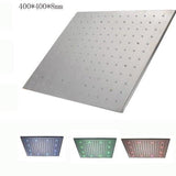 16" Stainless Steel Ceiling Mount Square Rainfall LED Shower Head - Cascada Showers