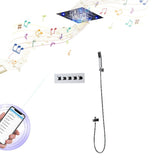 led black shower system with speaker bluetooth shower head shower head with handheld waterfall Shower Head led shower head with speaker best shower head oil rubbed bronze shower system bronze shower head set shower head speaker