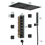 16"x28" Matera Digital Rainfall Bluetooth LED Shower System By Cascada Showers - Cascada Showers