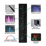 16"x28" Sorrento Digital Rainfall Bluetooth LED Shower System By Cascada Showers - Cascada Showers