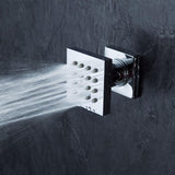 showerhead system rain head shower handheld set complete led bathroom waterfall heads light rainfall Thermostatic 6 Massage Jets Spray Body Shower Set for lights bathroom set Antique Brushed Brass Finish color change wall complete shower set bathroom
