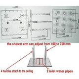 showerhead system rain head shower handheld set complete led waterfall heads light rainfall square Double-Function Valve and Brass Handheld Shower Rain Shower System remote controller light bathroom set remote control color change Bathroom Shower Set