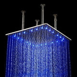 showerhead system rain head shower handheld set complete led bathroom waterfall heads light rainfall Thermostatic 6 Massage Jets Spray Body Shower Set for lights bathroom set Antique Brushed Brass Finish color change wall complete shower set bathroom