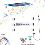 23"x31" Luxurious Classic Design recessed LED shower system built in Bluetooth speakers & 2" body jet
