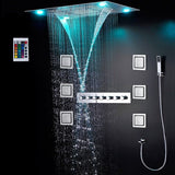 23"x31" Luxurious Classic Design recessed waterfall & rainfall LED shower system – 7 mode - Cascada Showers