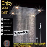 showerhead system rain head shower handheld set complete led bathroom waterfall heads light rainfall Thermostatic 6 knob Shower Set for lights bathroom set