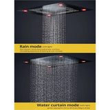 showerhead system rain head shower handheld set complete led bathroom waterfall heads light rainfall Thermostatic 6 knob Shower Set for lights bathroom set