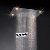 23"x31" Luxurious Waterfall LED Rain Shower Set Stainless Steel Polish - Cascada Showers