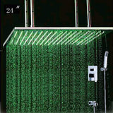 showerhead system rain head shower handheld set complete led waterfall heads light rainfall square Double-Function Valve and Brass Handheld Shower Rain Shower System remote controller light bathroom set remote control color change Bathroom Shower Set