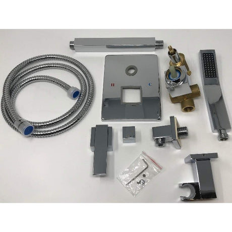 24" Rainfall LED Shower Set Double-Function Valve Brass Handheld Shower - Cascada Showers