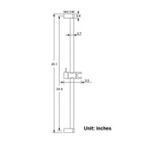 25" Shower Sliding Bar with Adjustable Hand Shower Holder - Round Shape - Cascada Showers