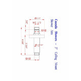 3" Ceiling Mount Shower Arm - Cascada Showers