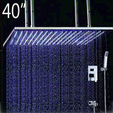 showerhead system rain head shower handheld set complete led waterfall heads light rainfall square Double-Function Valve and Brass Handheld Shower Rain Shower System remote controller light bathroom set remote control color change Bathroom Shower Set