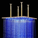 40" Square Ceiling Mount Rainfall LED Shower Head, include Shower Arm - Cascada Showers
