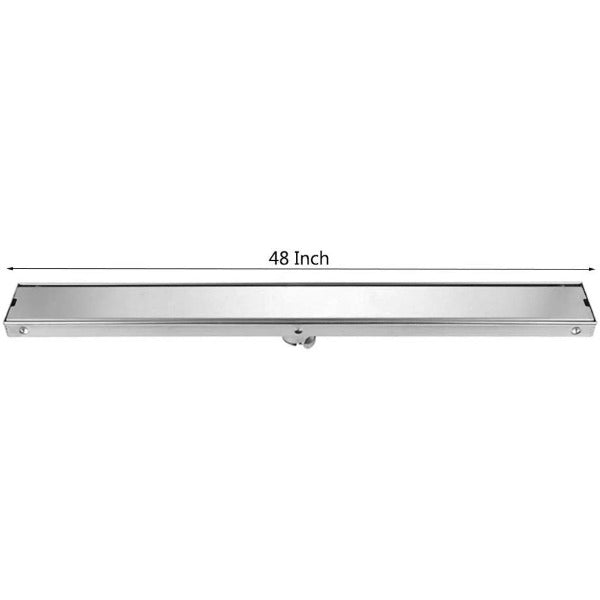 48" Stainless Steel Insert Linear Floor Drain for Shower, Rectangle - Cascada Showers