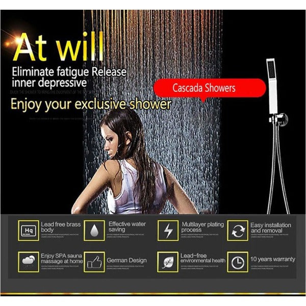 6-Knob Thermostatic Valve + Hand Held + Elbow + Holder & Hose