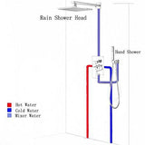 led shower system with dual thermostatic valve shower head shower head with handheld waterfall Shower Head led shower head best shower head oil rubbed bronze shower system bronze shower head set shower head