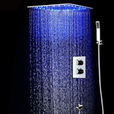 20" Ceiling Mounted Thermostatic Shower System LED Rainfall - Cascada Showers