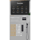 9"x22" Matt Black Wall Mounted Multi Settings Shower System - Cascada Showers
