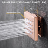 Cascada 22” Music LED shower system (Wall Mounted) with built-in Bluetooth Speakers, 4 function (Rain, Waterfall, body jets & Hand Shower) & Remote Control 64 Color Lights cascada system LED bluetooth shower head with handheld speaker hot cold music rain rainfall musical light showerhead body spray jet waterfall lifting rod wall mounted high pressure thermostatic mixer black matte chrome oilrubbed bronze remote control