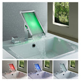 LED Waterfall Bathroom Sink Faucet