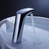 Cascada Touch Free Automatic Sensor Sink Faucet with Temperature Control Handle (Hot & Cold), Chrome touchless faucet bathroom sensor adapter restroom automatic sink hands free chrome vanity faucets touch brass material water contemporary design hot cold mixing valve plated sensors faucet heavy duty automatically turned on-off low power consumptions