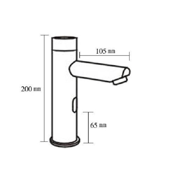 EcoSprint sensor tap Measurement diagram for single-hole mounting