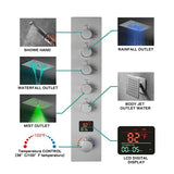 Cascada 15"x23" Palermo Digital LED Music Shower System - Cascada Showers