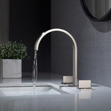 Cascada waterfall bathroom sink faucet in brushed nickel
