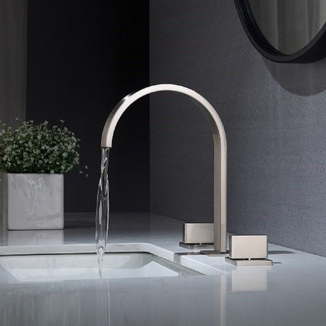 Cascada waterfall bathroom sink faucet in brushed nickel