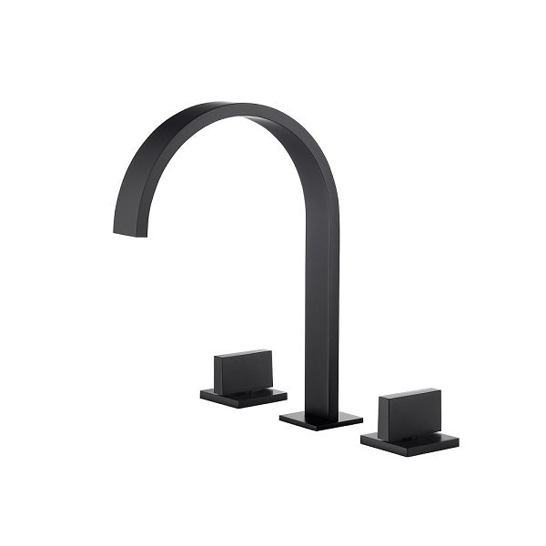 Square hot water handle in matte black finish