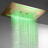 Cascada Florence 23"x31" Brushed Gold Music LED Shower Head - Cascada Showers