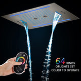 Cascada Florence 23"x31" Brushed Nickel Bluetooth LED Showerhead - Cascada Showers