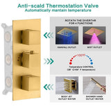 Three-knob valve system showing function selector controls in brushed gold finish