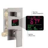 Cascada Luxury 22” Music LED shower system (Wall Mounted) with Single Valve & LCD Display, 3 function (Rain, Waterfall & Hand Shower) & Remote Control 64 Color Lights (Matt Black) cascada system LED bluetooth shower head with handheld speaker hot cold music rain rainfall musical light showerhead body spray jet waterfall lifting rod wall mounted high pressure thermostatic mixer black matte chrome oilrubbed bronze remote control