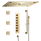 Cascada Pisa 16"x28" Brushed Gold Bluetooth LED Shower System - Cascada Showers
