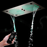 Cascada Pisa 16"x28" Brushed Nickel Bluetooth LED Shower System - Cascada Showers