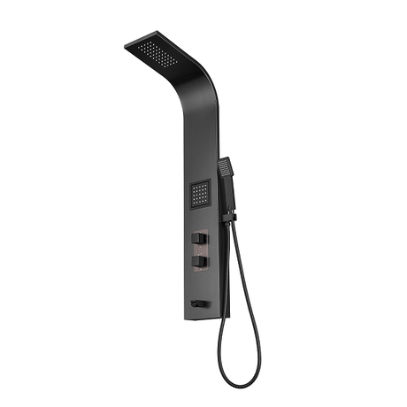 Cascada Showers 47" Matt Black Indoor Shower Panel: Modern Luxury for Your Bathroom - Cascada Showers